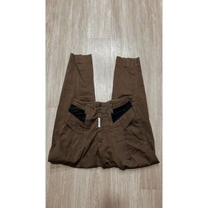 Vintage Z Cavaricci Original 1990 Green Cotton Parachute Pants Suede Size 26